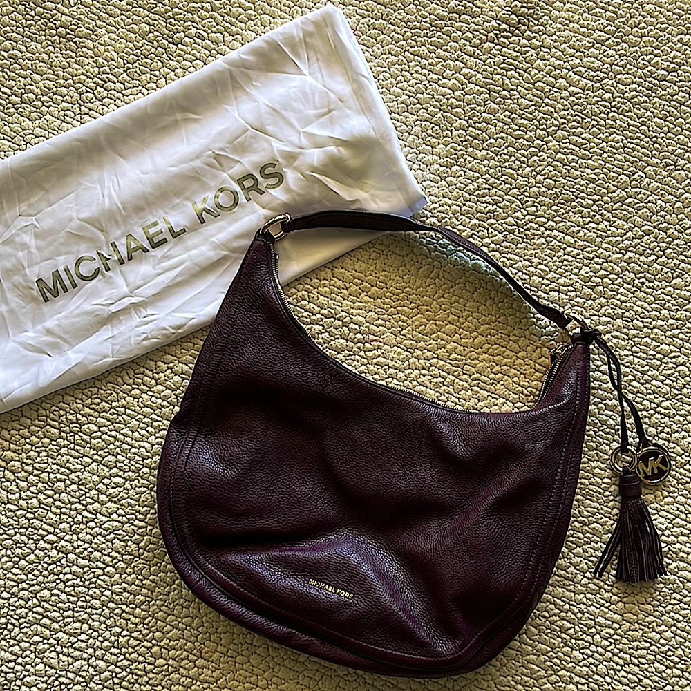 Michael Kors Pebbled Shoulder Bag - Eggplant